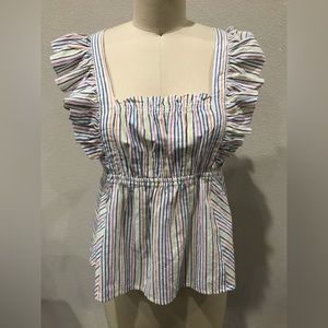 ELLA MOSS Striped 2 Way Wear Top Size Medium